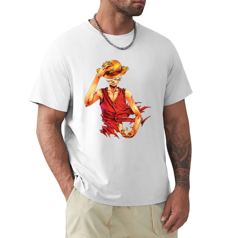 Angry serious Monkey D Luffy straw hat One Piece Pirate king Premium Men T-shirt