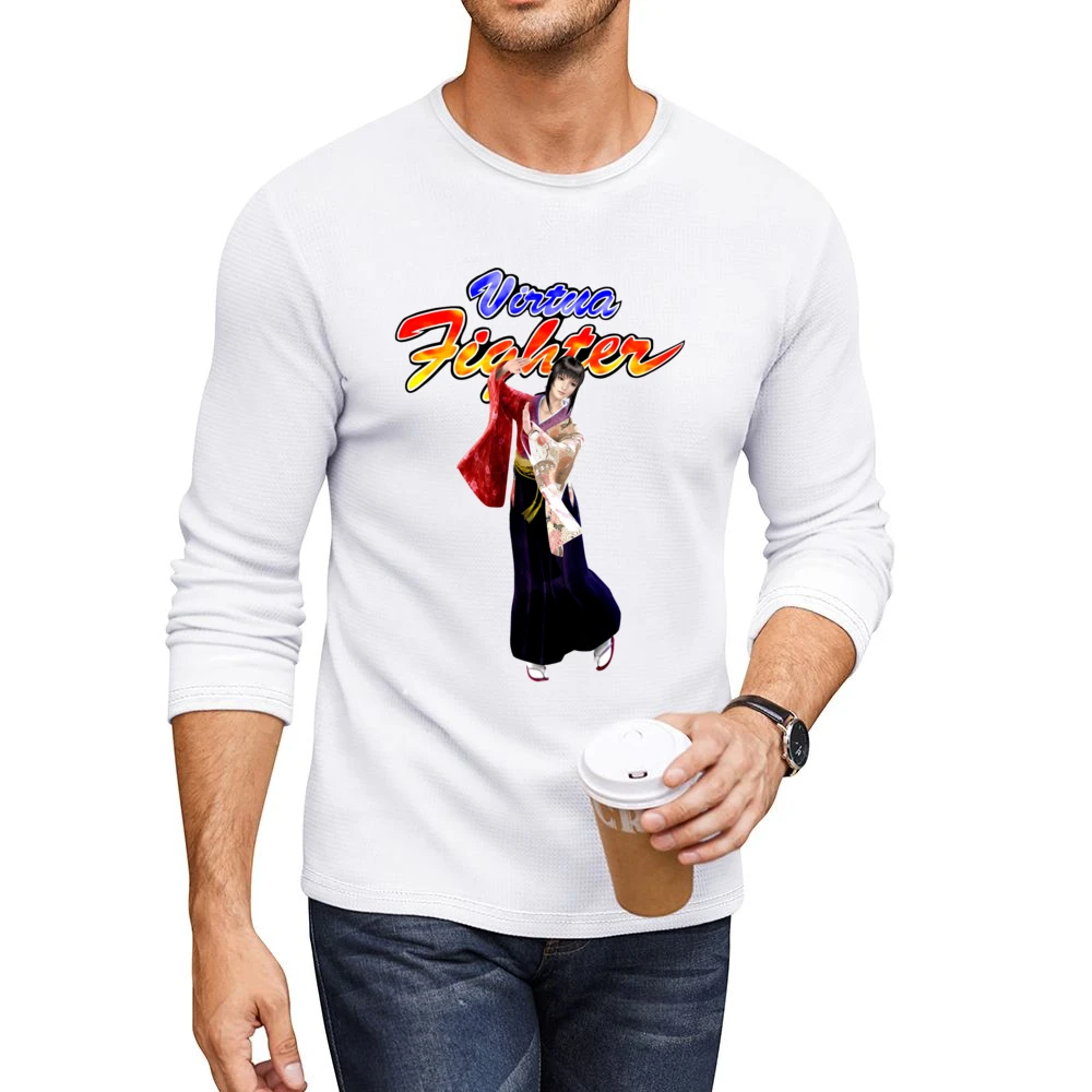 Aoi Umenokoji Virtua Fighter Arcade Fighting Retro Video Game Characte Men CrewNeck Long Sleeve T-Shirt
