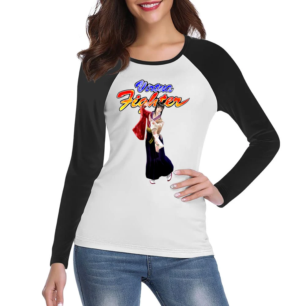 Aoi Umenokoji Virtua Fighter Arcade Fighting Retro Video Game Characte Women Ladies Long Sleeve T-Shirt