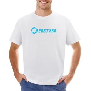Aperture Laboratories Portal 2 Valve Video Game Nerdy Logo Asian Size Men T-Shirt