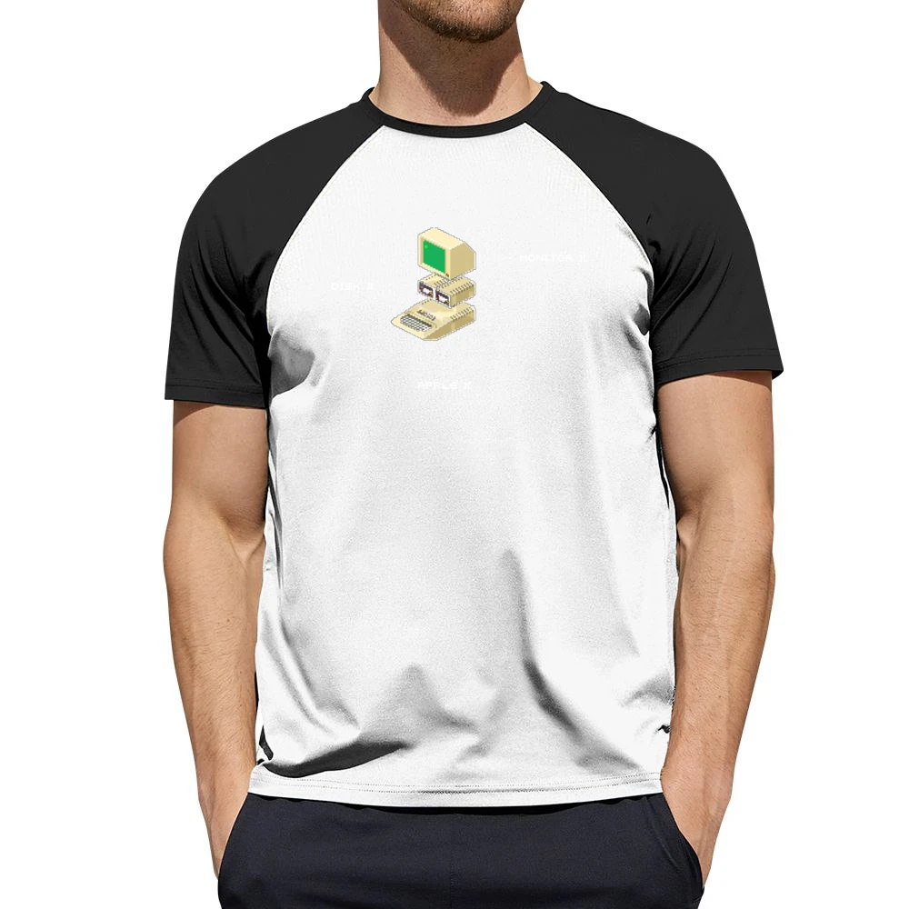 Apple 2 Computer Video Game Retro 80s Men Short Sleeve T-Shirt