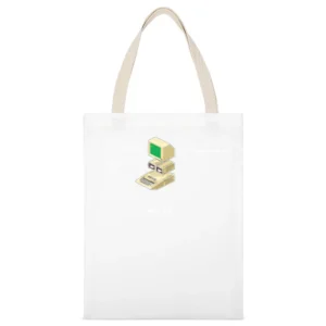 Apple 2 Computer Video Game Retro 80s White Canvas Tote Shopping Bag