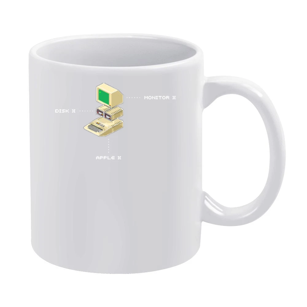 Apple 2 Computer Video Game Retro 80s White Mug
