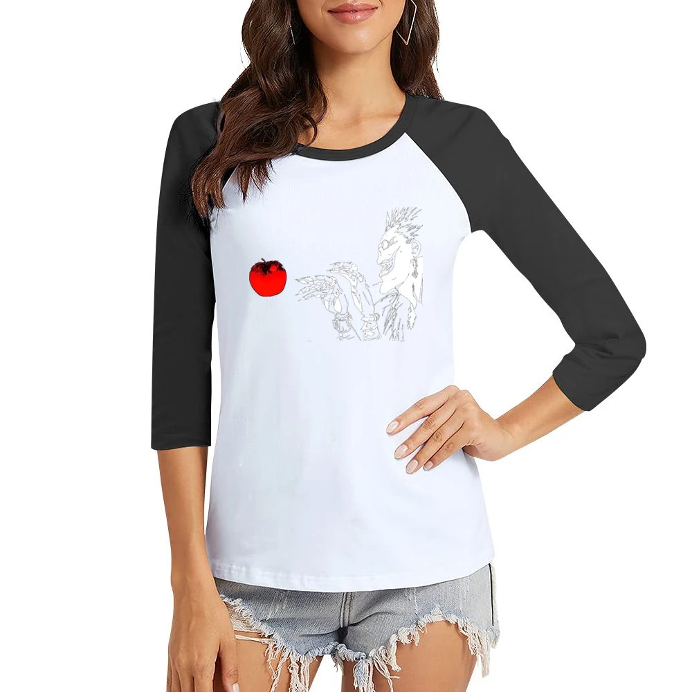 Apple ryuuk shinigami Death Note manga anime Women Ladies 3-4 Sleeve T-Shirt