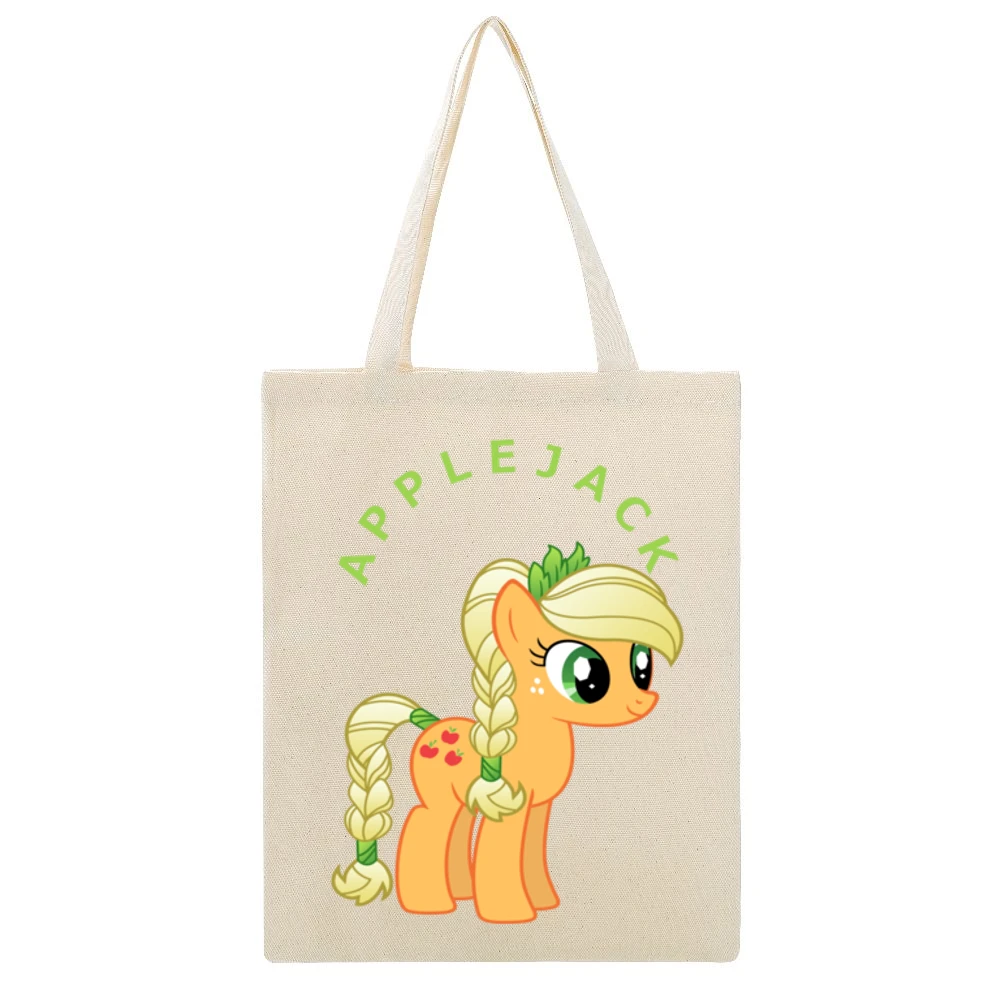 Applejack My Little Pony Beige Canvas Tote Shopping Bag