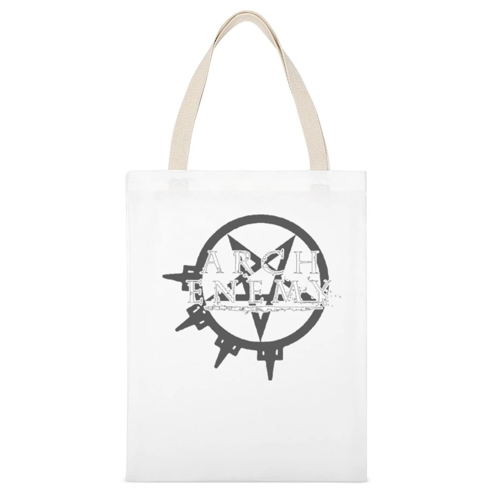 Arch Enemy White Canvas Tote Shopping Bag
