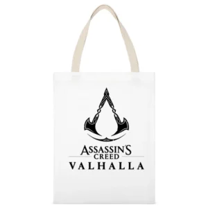 Assassins Creed Valhalla New Video Game Fan White Canvas Tote Shopping Bag
