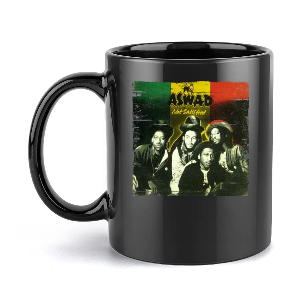 Aswad Not Satisfied Album Cover Distressed Image Black Mug