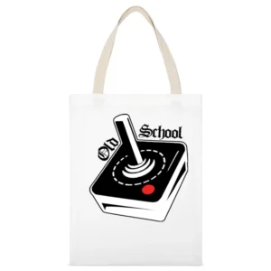 Atari Joystick Retro White Canvas Tote Shopping Bag