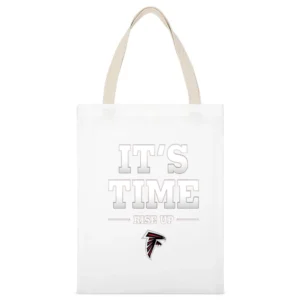 Atlanta Falcons Its Time Rise up Tshirt White Canvas Tote Shopping Bag