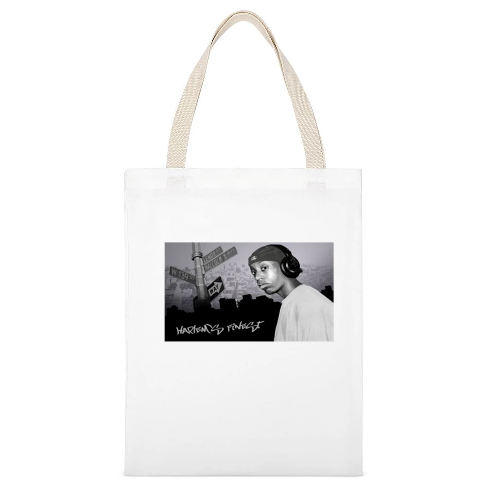 BIG L Tshirt White Canvas Tote Shopping Bag
