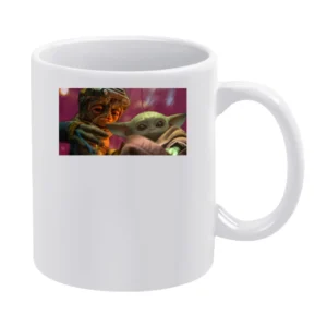 Baby Yoda And Babu Frik Star Wars Fan White Mug