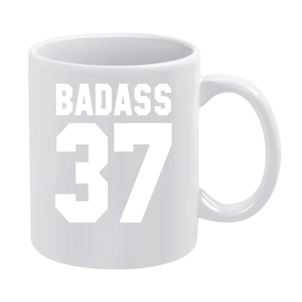 Badass 37 Popular Jersey Style PRINTED ON BACK White Mug