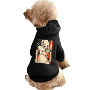 Badass Marilyn Monroe American Flag Bikini Gun Graphic Pet Apparel Clothes