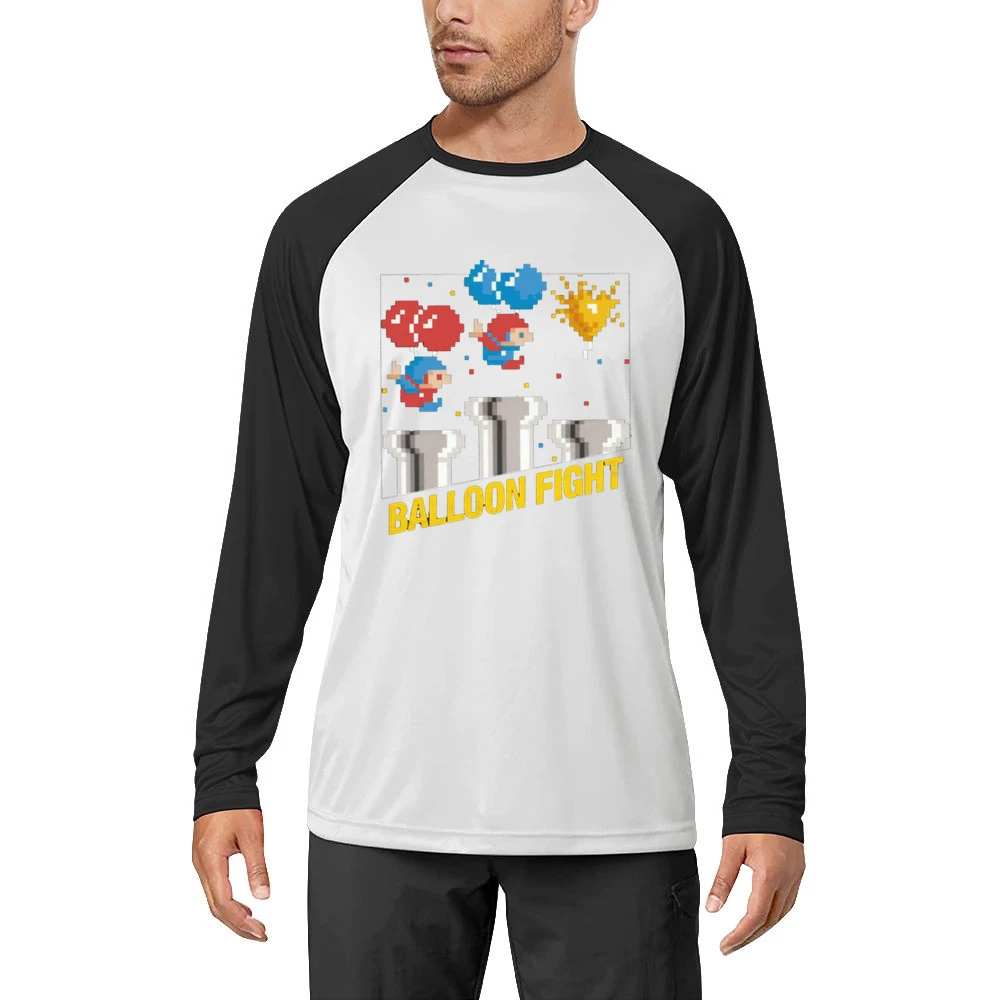 Balloon Fight Video Game Retro 80s Men Long Sleeve T-Shirt