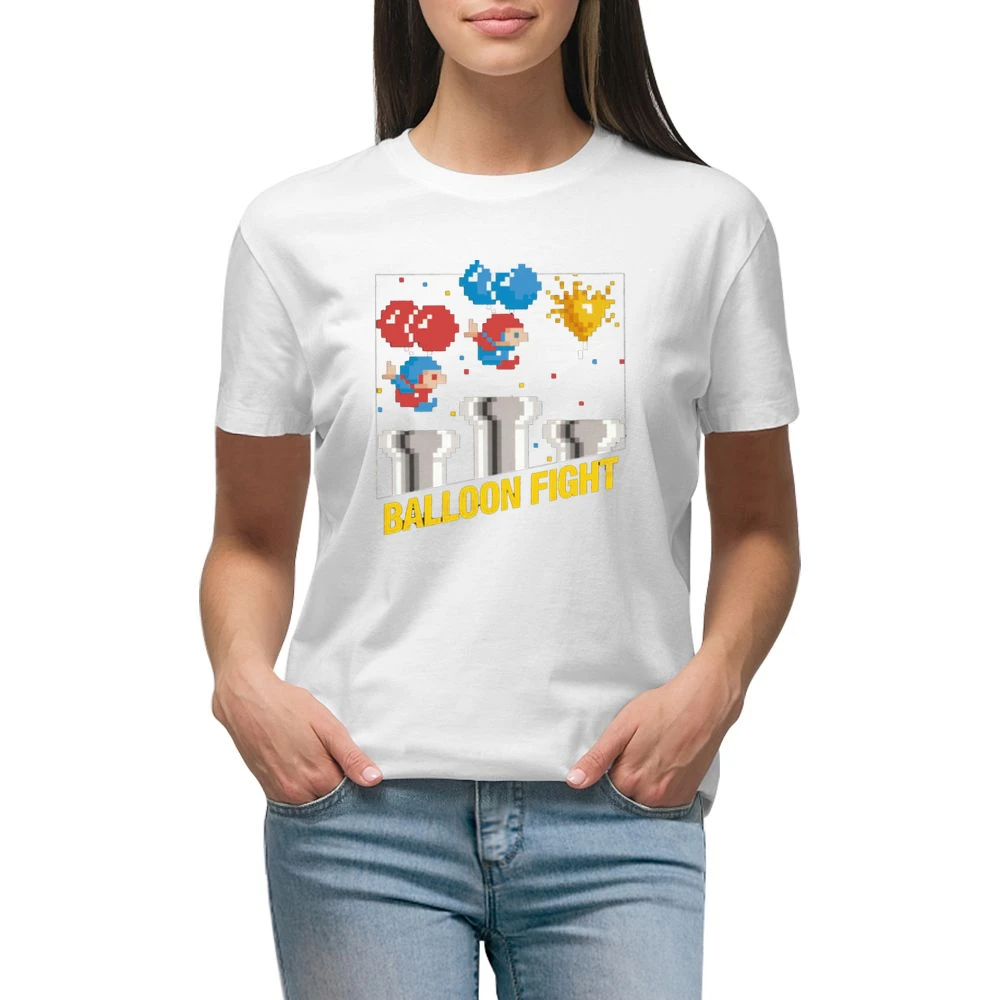 Balloon Fight Video Game Retro 80s Premium Women Ladies T-shirt