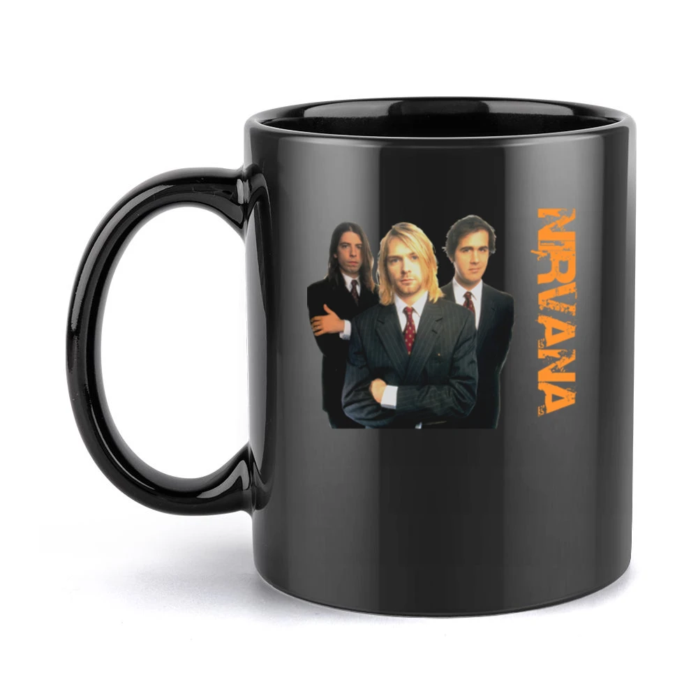 Band nirvana kurt cobain krist novoselic dave grohl Black Mug