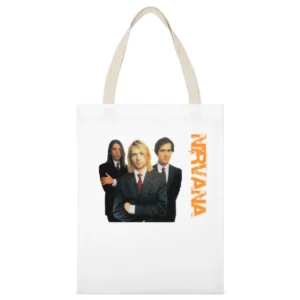 Band nirvana kurt cobain krist novoselic dave grohl White Canvas Tote Shopping Bag
