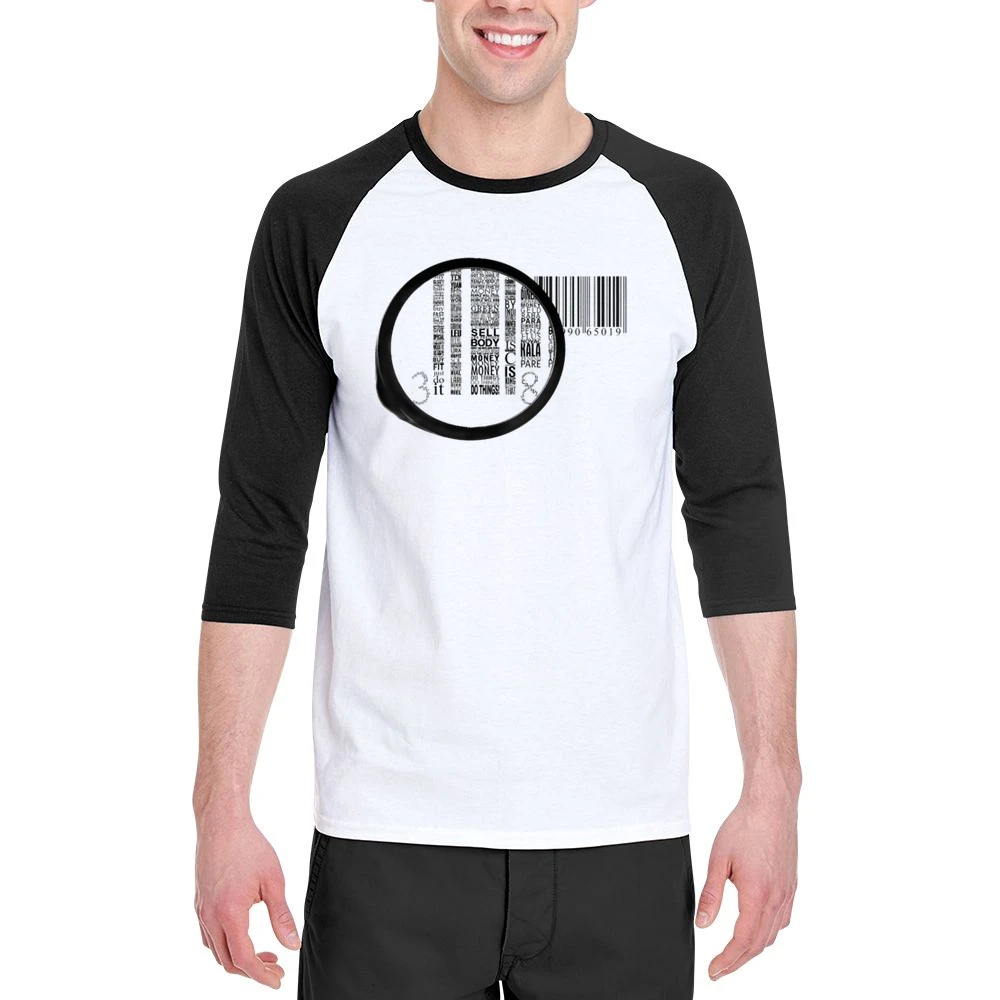 Barcode Zoom In Political Men 3/4 Sleeve T-Shirt