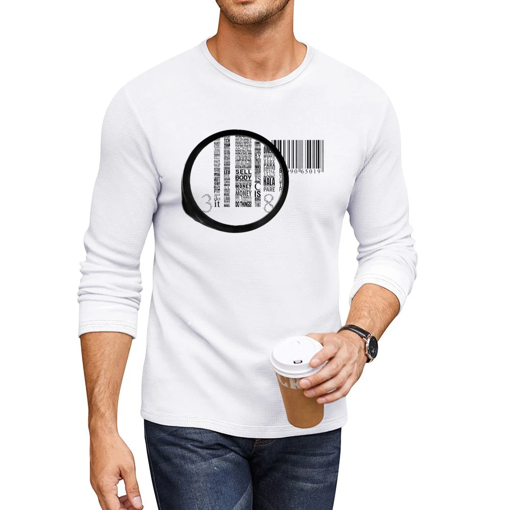 Barcode Zoom In Political Men CrewNeck Long Sleeve T-Shirt