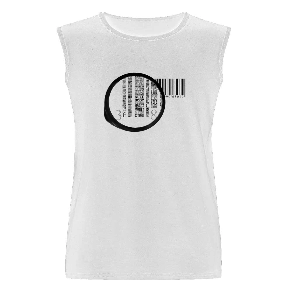 Barcode Zoom In Political Men Sleeveless T-Shirt