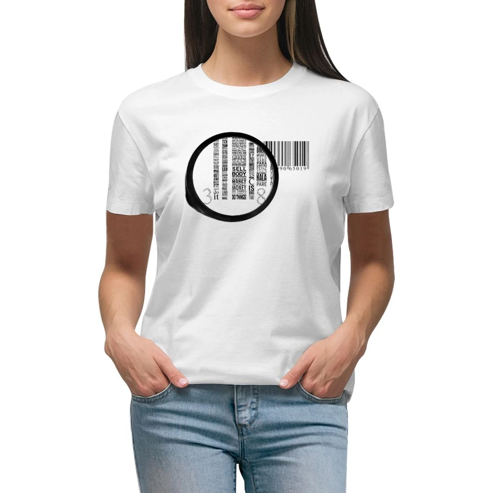 Barcode Zoom In Political Premium Women Ladies T-shirt