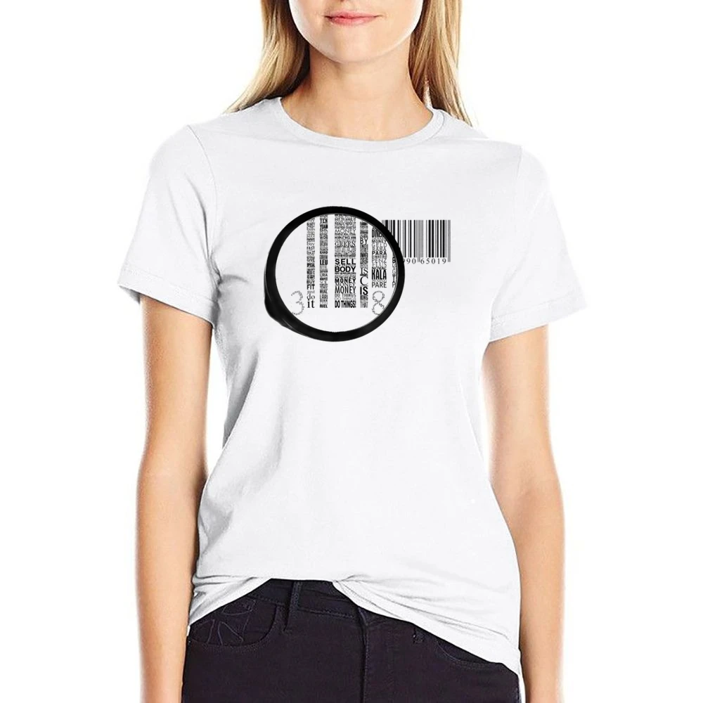 Barcode Zoom In Political US Size Women Ladies T-shirt