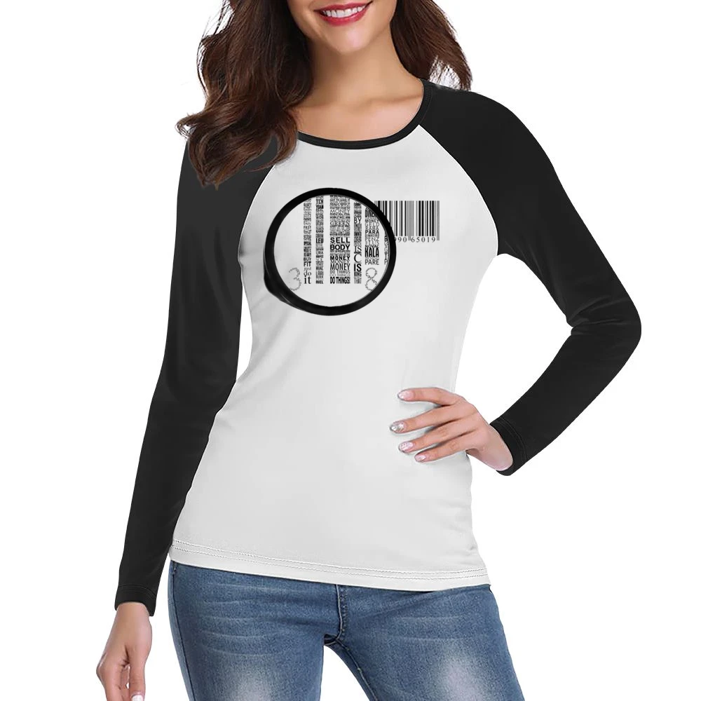 Barcode Zoom In Political Women Ladies Long Sleeve T-Shirt