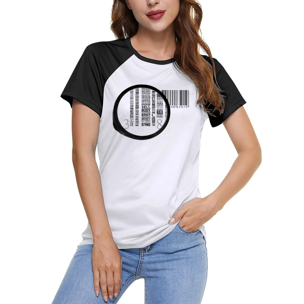 Barcode Zoom In Political Women Ladies Short Sleeve T-Shirt