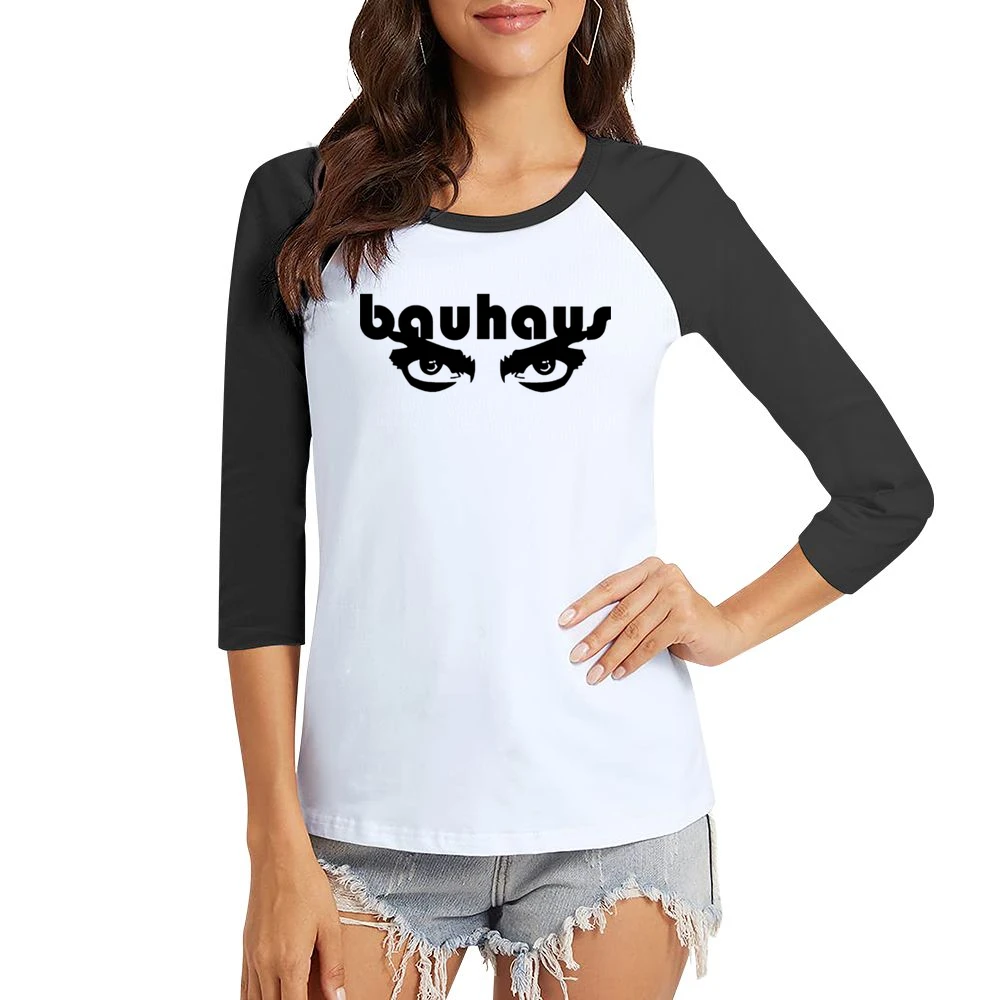Bauhaus eyes Band Rock Women Ladies 3-4 Sleeve T-Shirt