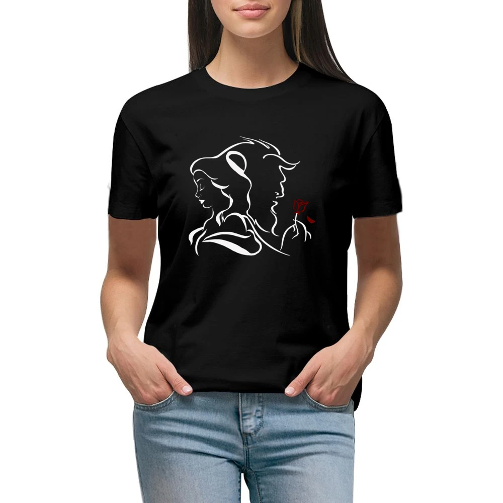 Beauty and the Beast Premium Women Ladies T-shirt