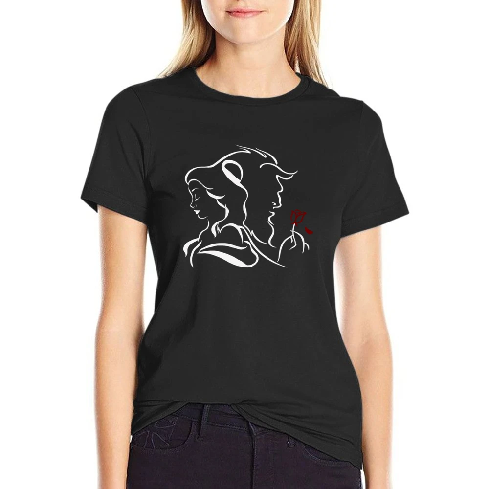 Beauty and the Beast US Size Women Ladies T-shirt