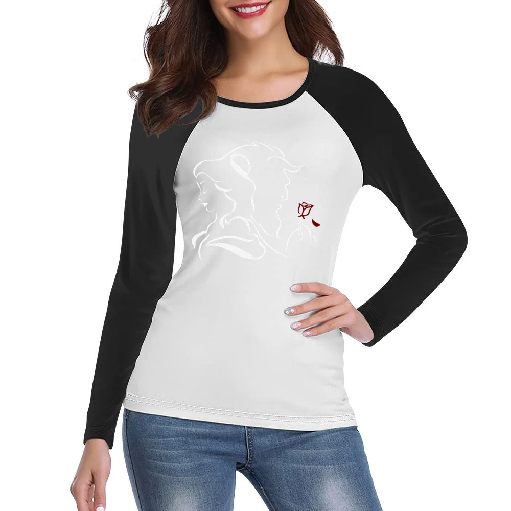 Beauty and the Beast Women Ladies Long Sleeve T-Shirt