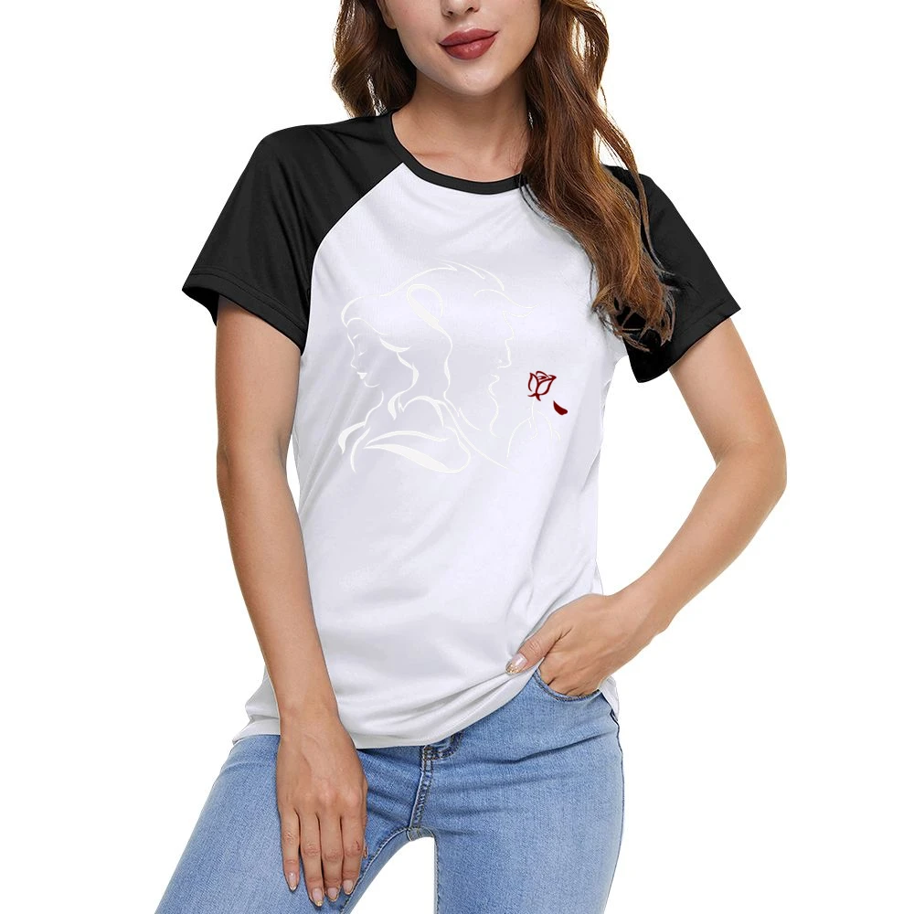 Beauty and the Beast Women Ladies Short Sleeve T-Shirt