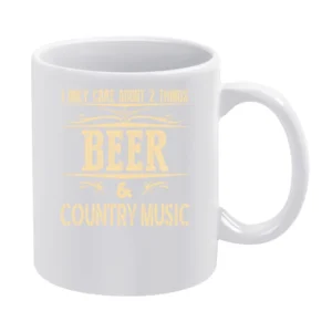 Beer And Country Music Tshirt White Mug