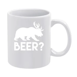 Beer Bear Deer Funny Animal Graphic White Mug