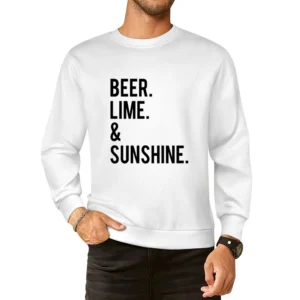 Beer Lime And Sunshine Fun Graphic Tee Shirt European Size Pullover Sweater