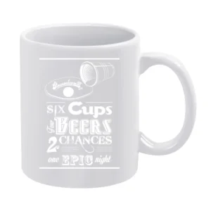 Beer Pong Tournament Fun Epic Alcohol Party White Mug