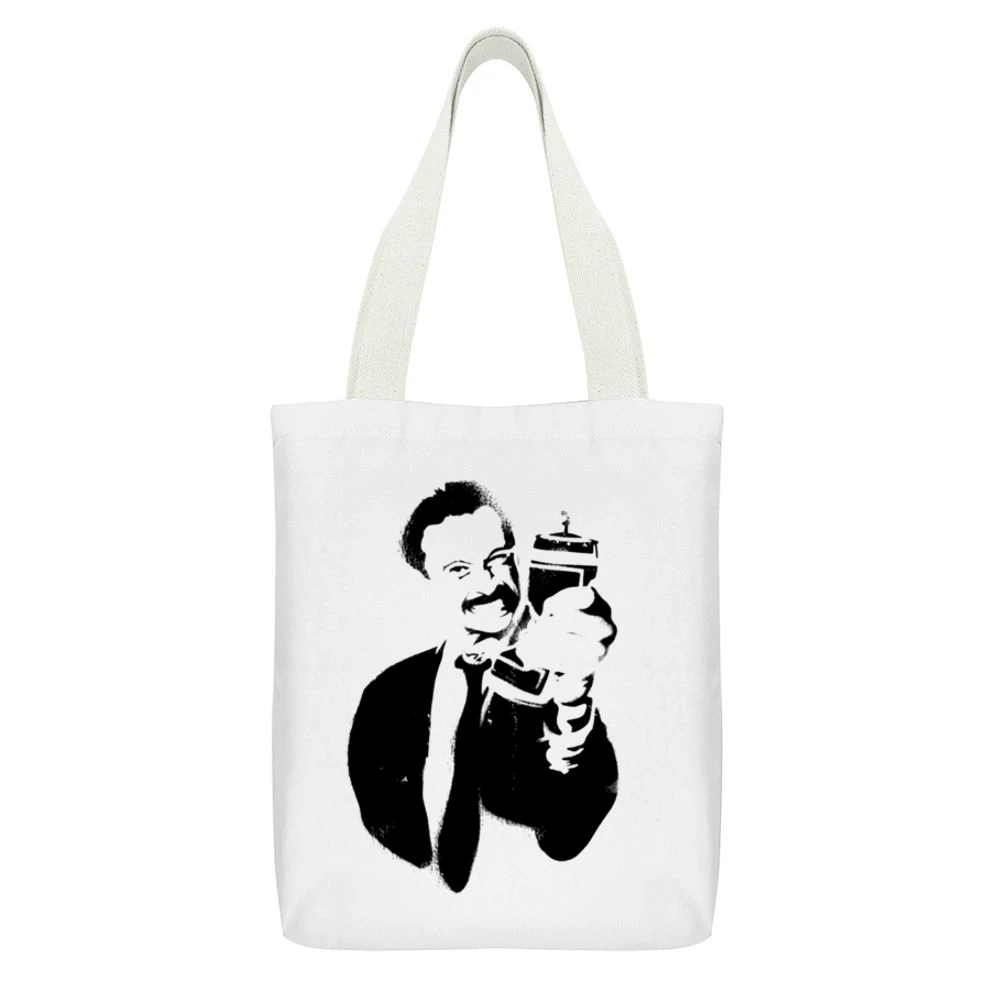 Begbie Trainspotting Movies White Canvas Tote Shopping Bag With Interior Pocket