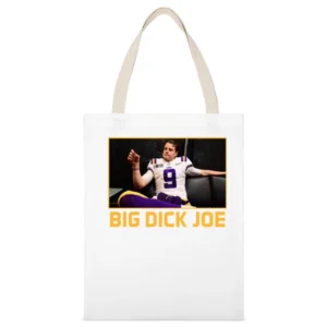 Big Dick Joe Burrow Lsu Champions Louisiana Football Sports Fan T Shir White Canvas Tote Shopping Bag