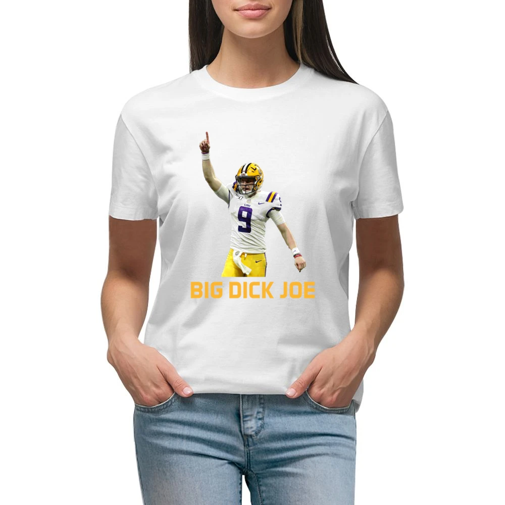 Big Dick Joe Burrow Lsu Louisiana Football Sports Fan Fixed Premium Women Ladies T-shirt