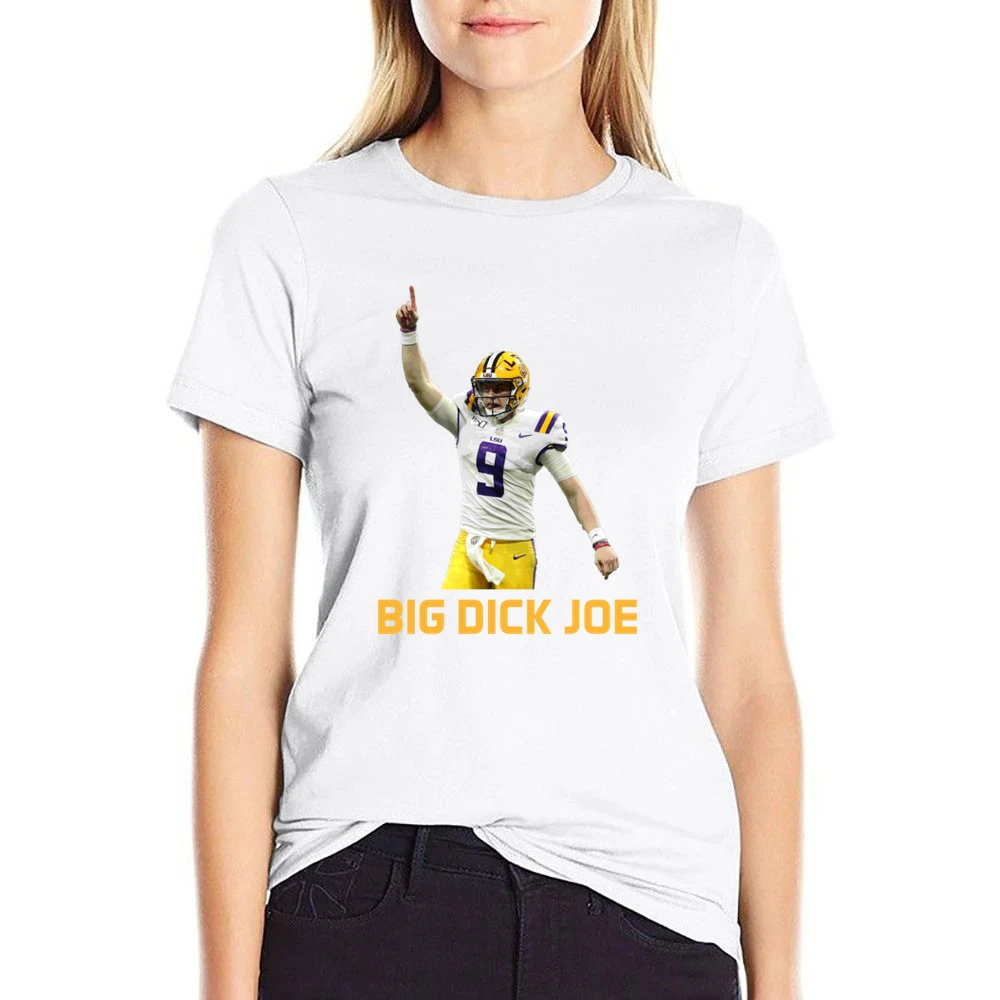 Big Dick Joe Burrow Lsu Louisiana Football Sports Fan Fixed US Size Women Ladies T-shirt