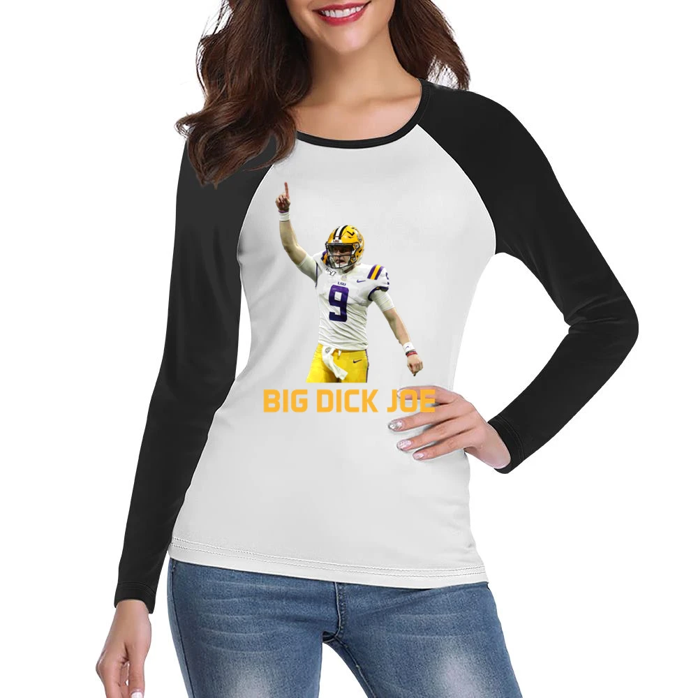 Big Dick Joe Burrow Lsu Louisiana Football Sports Fan Fixed Women Ladies Long Sleeve T-Shirt