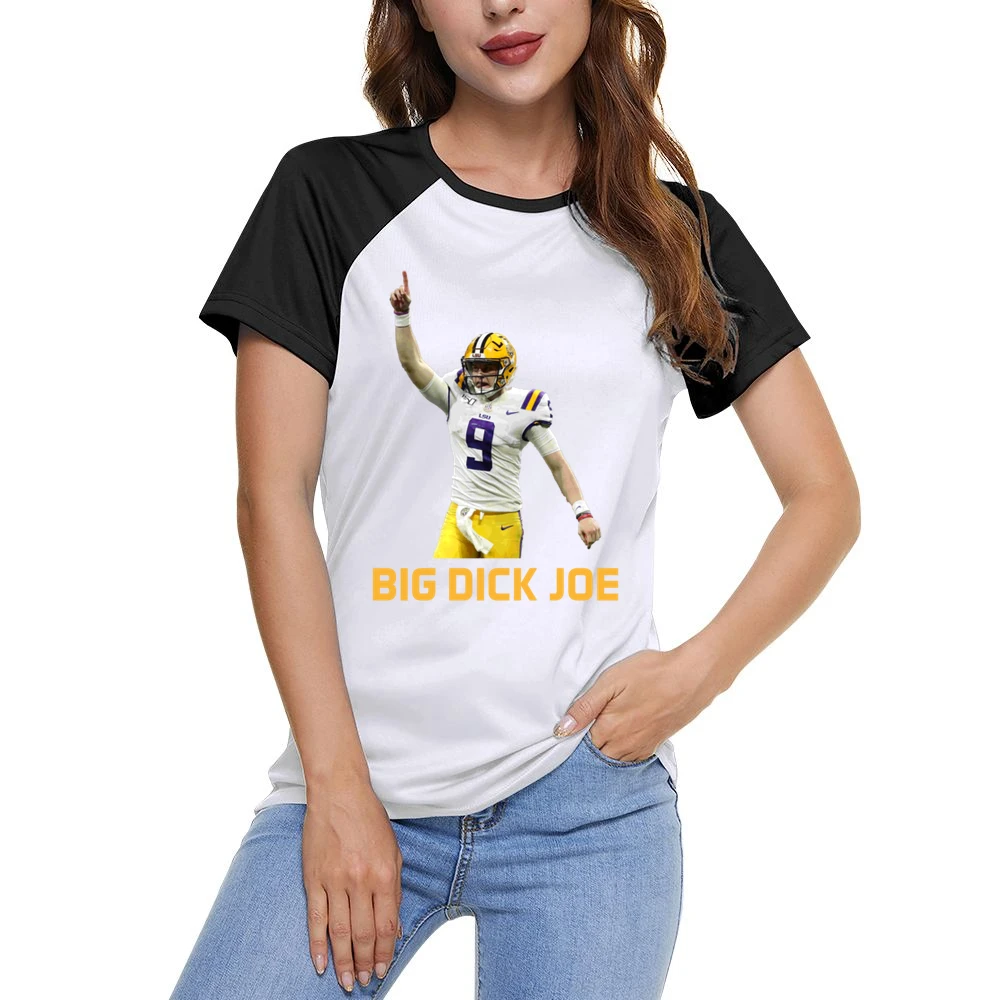 Big Dick Joe Burrow Lsu Louisiana Football Sports Fan Fixed Women Ladies Short Sleeve T-Shirt