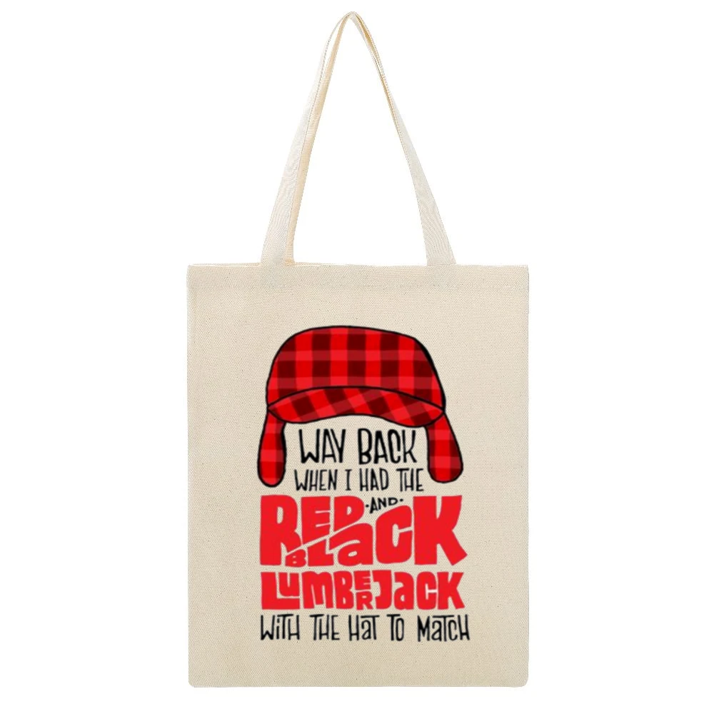 Biggie Lumberjack Tshirt Beige Canvas Tote Shopping Bag