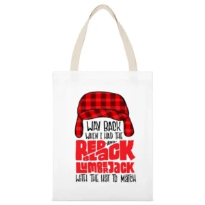 Biggie Lumberjack Tshirt White Canvas Tote Shopping Bag