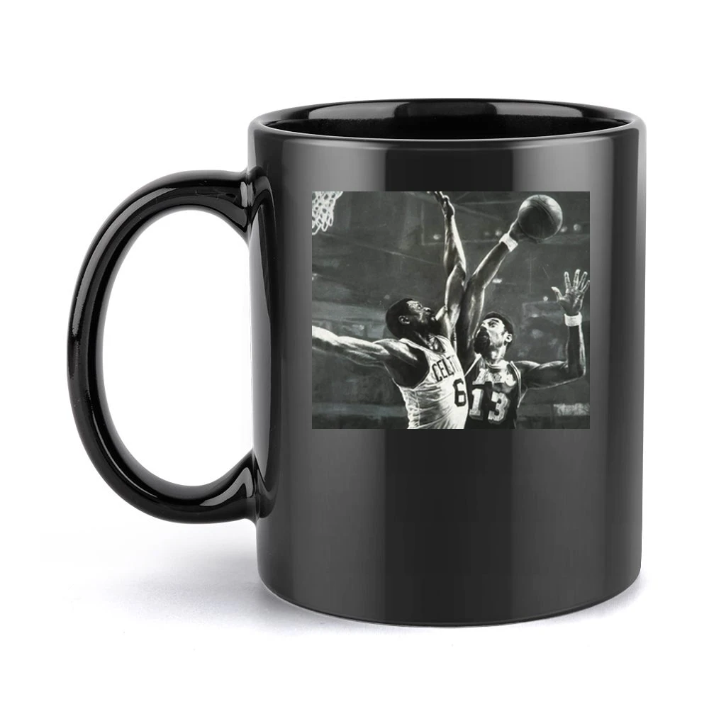 Bill Russell & Wilt Chamberlain Classic Sports T-shirt Black Mug