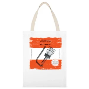Billy Bragg Lifes A Riot With Spy Vs Spy Album Cover Distressed Image White Canvas Tote Shopping Bag