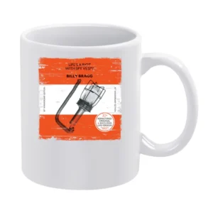 Billy Bragg Lifes A Riot With Spy Vs Spy Album Cover Distressed Image White Mug