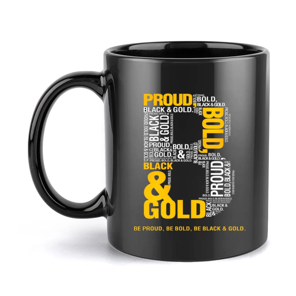 Black And Gold Proud Pittsburgh Football Team Tshirt (all Sytles Avail Black Mug